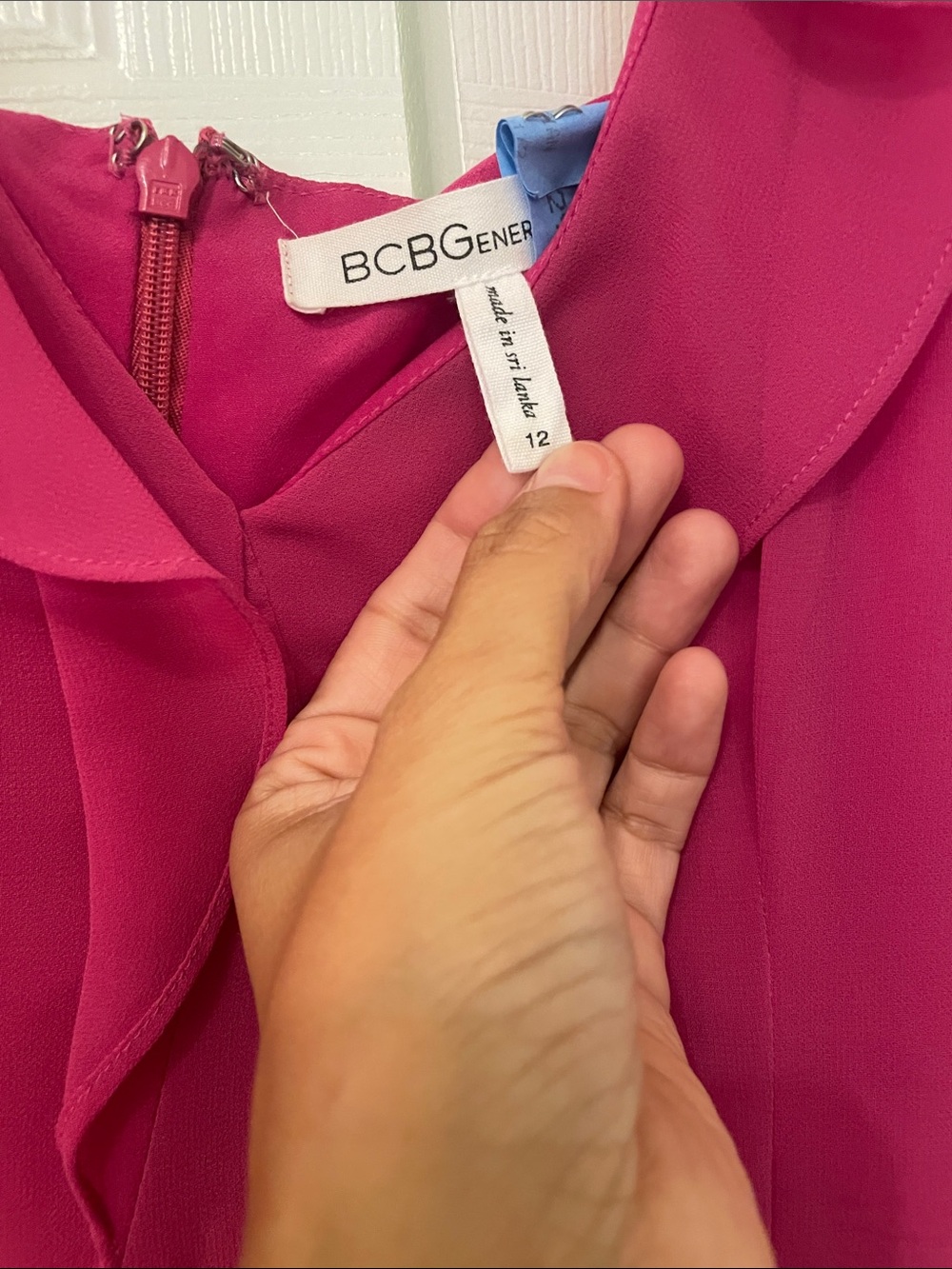 BCBGeneration Fuchsia Ruffle-Trim Maxi Dress - Picture 2 of 3